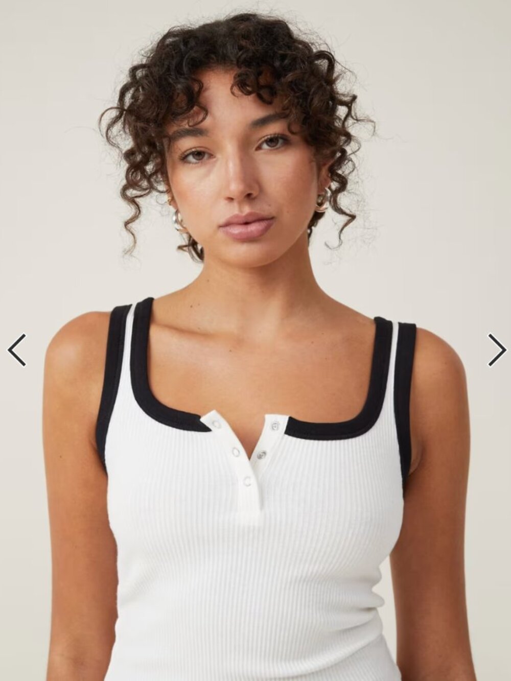Cotton:On Rory Henley Tank in Cream/Red Medium